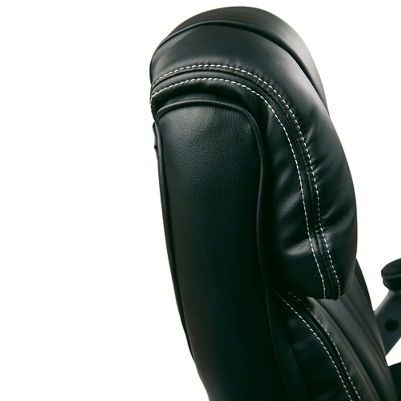 Fauteuil de direction en cuir reconstitué ECH de Work Smart - Noir