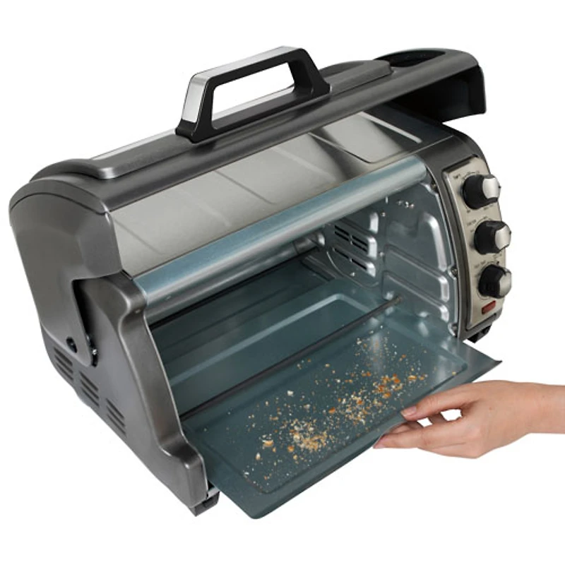 Hamilton Beach Easy Reach 6-Slice Convection Toaster/Pizza Oven - 0.26 Cu. Ft./7.4L - Grey