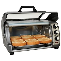 Hamilton Beach Easy Reach 6-Slice Convection Toaster/Pizza Oven - 0.26 Cu. Ft./7.4L - Grey