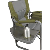 Très grande chaise de camping pliante style réalisateur avec plateau latéral de Coleman - Vert/Gris