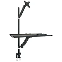 TygerClaw 13"-27" Full Motion Monitor Mount with Keyboard Tray - Black