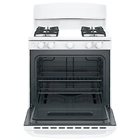 Cuisinière à gaz autonome 4,8 pi³ 30 po avec tiroir de grillage Profile de GE (JCGBS10DEMWW) - Blanc