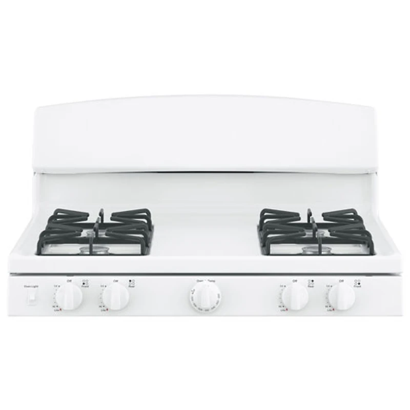 Cuisinière à gaz autonome 4,8 pi³ 30 po avec tiroir de grillage Profile de GE (JCGBS10DEMWW) - Blanc