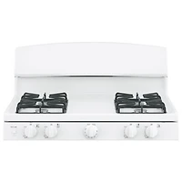 Cuisinière à gaz autonome 4,8 pi³ 30 po avec tiroir de grillage Profile de GE (JCGBS10DEMWW) - Blanc