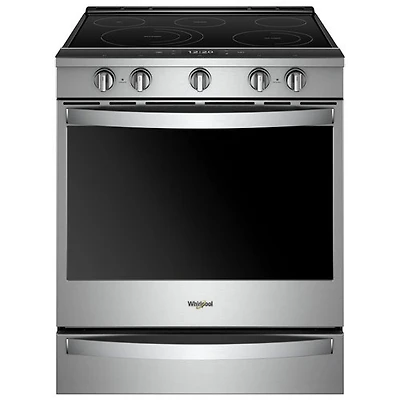 Whirlpool 30" Self-Clean Slide-In Electric Range (YWEE750H0HZ) -Stainless - Open Box -Scratch & Dent