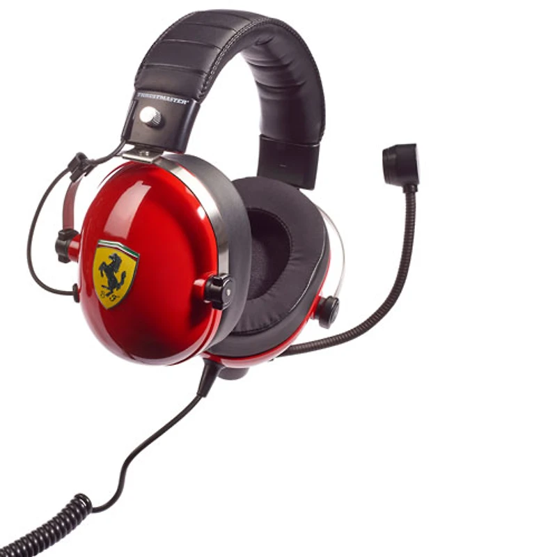 Casque de jeu avec microphone T.Racing Scuderia Ferrari Edition de Thrustmaster - Rouge/noir