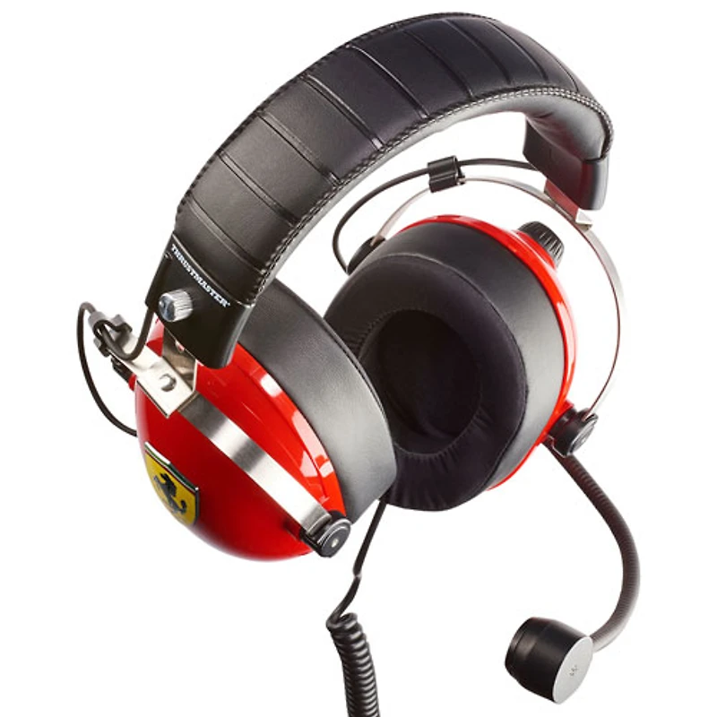 Casque de jeu avec microphone T.Racing Scuderia Ferrari Edition de Thrustmaster - Rouge/noir