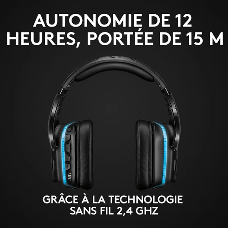 Casque de jeu sans fil RF avec microphone G935 de Logitech - Noir