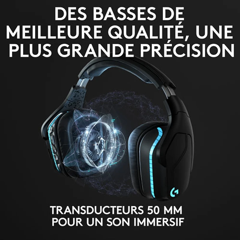 Casque de jeu sans fil RF avec microphone G935 de Logitech - Noir