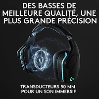 Casque de jeu sans fil RF avec microphone G935 de Logitech - Noir