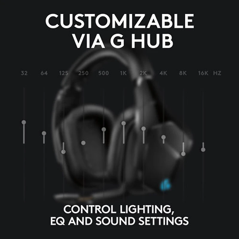 Casque de jeu sans fil RF avec microphone G935 de Logitech - Noir