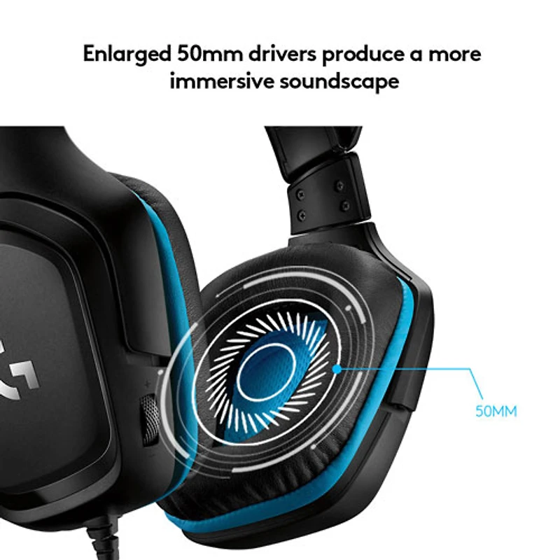 Casque de jeu avec microphone G432 de Logitech - Noir