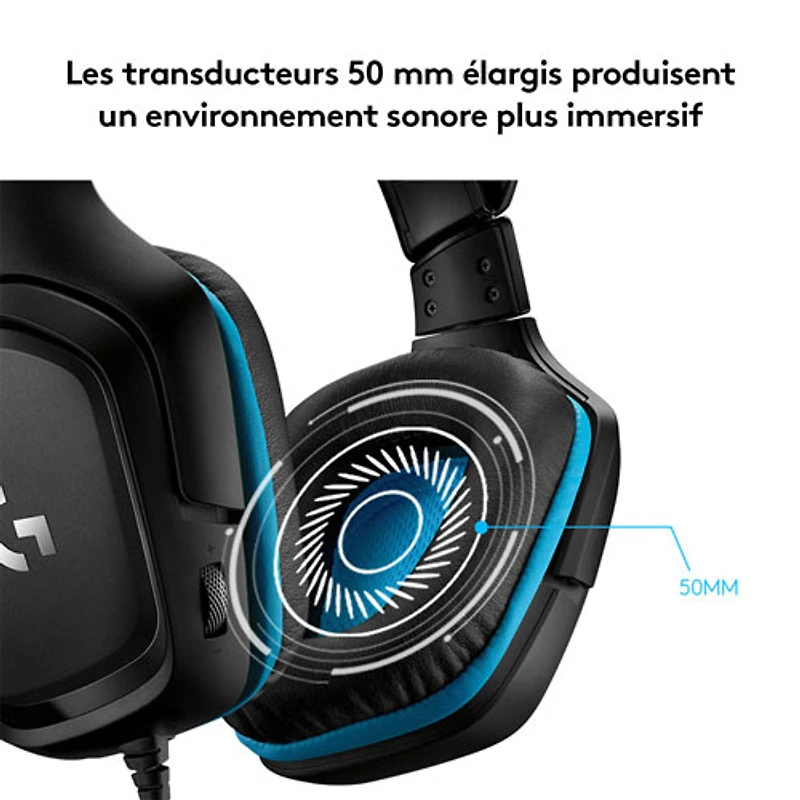 Casque de jeu avec microphone G432 de Logitech - Noir
