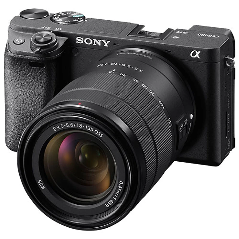Appareil photo vlogueur sans miroir Alpha a6400 de Sony avec objectif OSS 18-135 mm