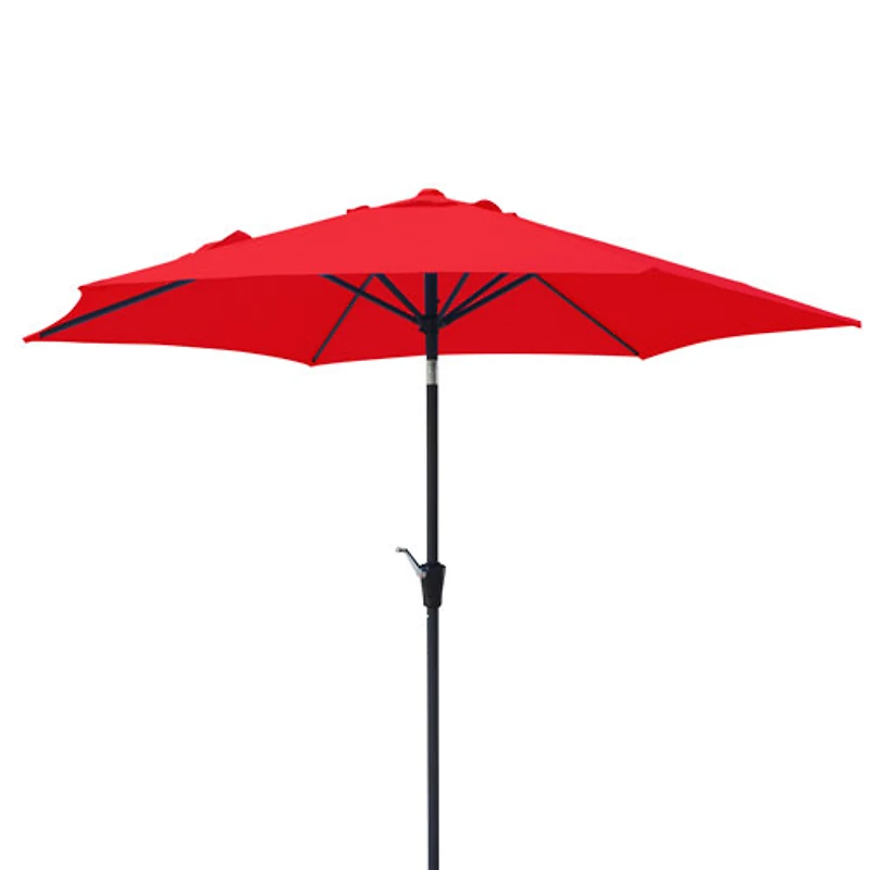 Parasol de patio octogonal pleine grandeur de 8 pi de Corriveau - Rouge