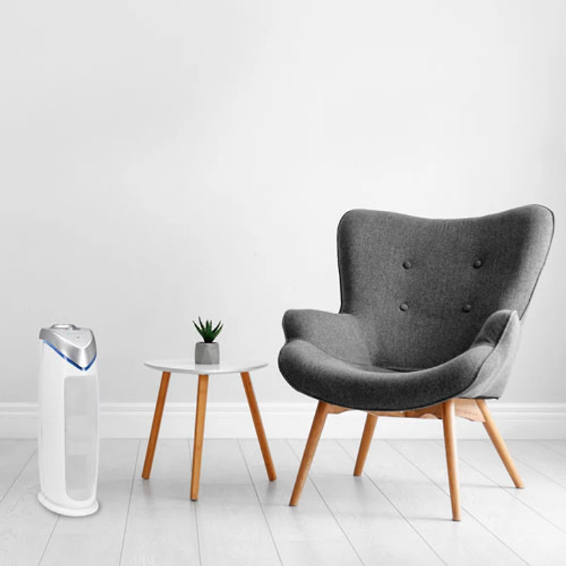 Purificateur d'air vertical 4-en-1 de GermGuardian avec filtre HEPA - Blanc