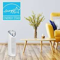 Purificateur d'air vertical 4-en-1 de GermGuardian avec filtre HEPA - Blanc