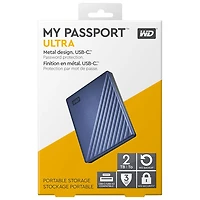 Disque dur externe portatif USB-C My Passport Ultra de 2 To de WD (WDBC3C0020BBL-WESN) - Bleu