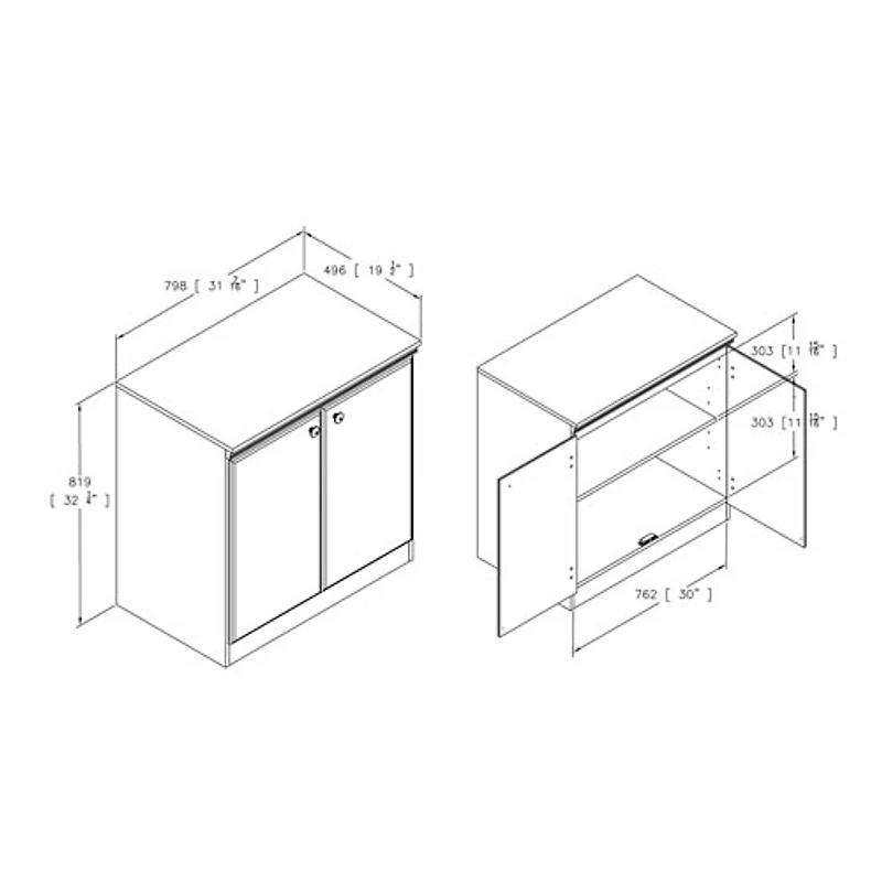 Armoire de rangement Morgan à 2 tiroirs - Noir pur