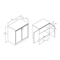 Armoire de rangement Morgan à 2 tiroirs - Noir pur