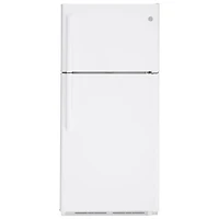 Réfrigérateur à congélateur supérieur 18 pi³ 30 po de GE avec éclairage DEL (GTS18FTLKWW) - Blanc