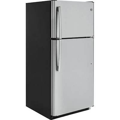 Réfrigérateur à congélateur supérieur 18 pi³ 30 po de GE avec éclairage DEL (GTE18FSLKSS) - Inox