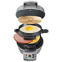 Machine à sandwichs pour le déjeuner de Hamilton Beach - Argenté