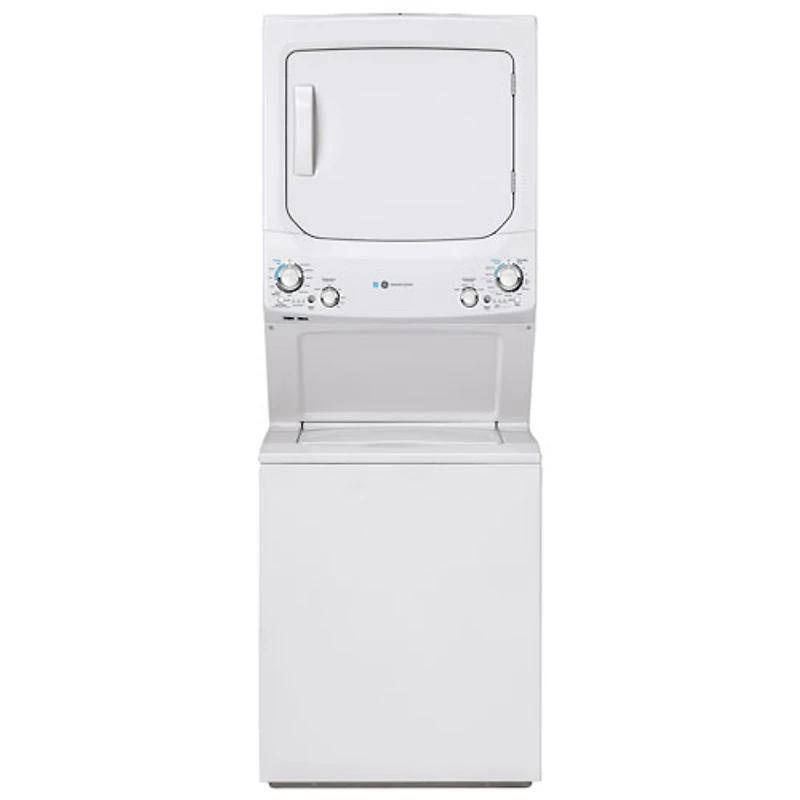 Duo laveuse électrique de 4,5 pi³ et sécheuse de 5,9 pi³ de GE (GUD27EEMNWW) - Blanc