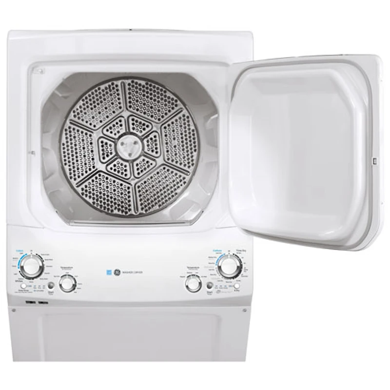 Duo laveuse électrique de 4,5 pi³ et sécheuse de 5,9 pi³ de GE (GUD27EEMNWW) - Blanc