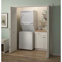 Duo laveuse électrique de 4,5 pi³ et sécheuse de 5,9 pi³ de GE (GUD27EEMNWW) - Blanc
