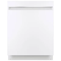 Lave-vaisselle encastrable 24 po 51 dB avec cuve en acier inoxydable de GE (GDT225SGLWW) - Blanc