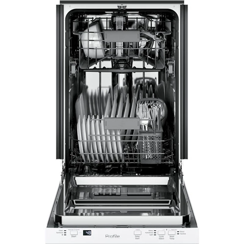 Lave-vaisselle encastrable 18 po 47 dB avec cuve en inox Profile de GE (PDT145SGLWW) - Blanc