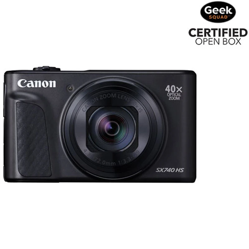 Open Box - Canon PowerShot SX740 HS Wi-Fi 20.3MP 40x Optical Zoom Digital Camera - Black