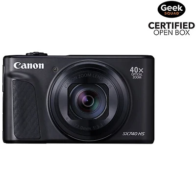 Open Box - Canon PowerShot SX740 HS Wi-Fi 20.3MP 40x Optical Zoom Digital Camera - Black