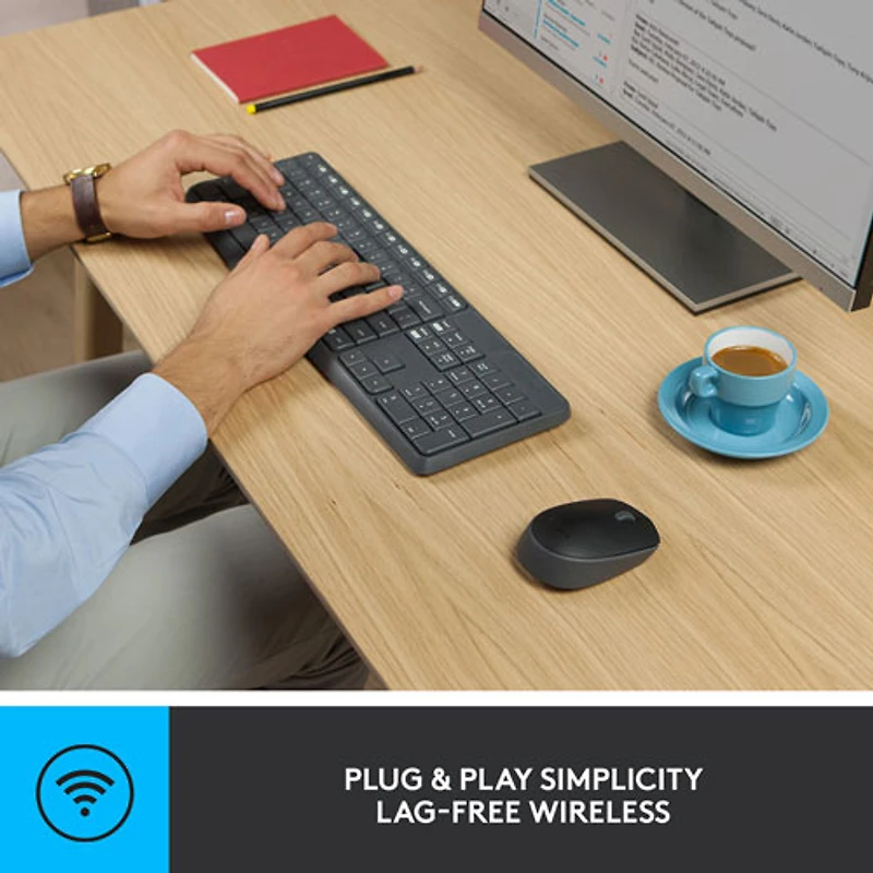Ensemble avec clavier et souris optique sans fil MK235 de Logitech