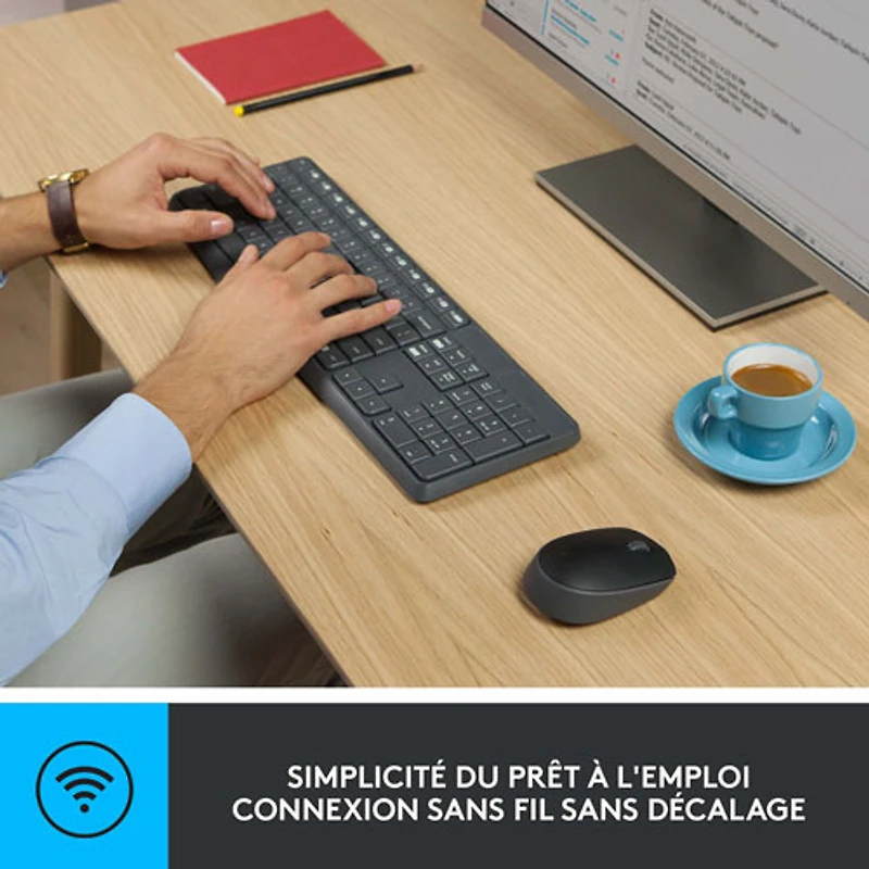 Ensemble avec clavier et souris optique sans fil MK235 de Logitech