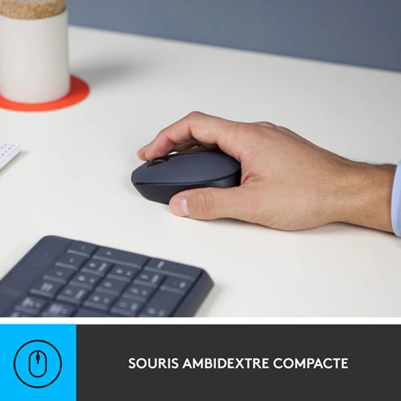 Ensemble avec clavier et souris optique sans fil MK235 de Logitech