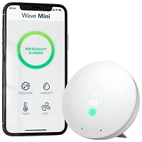 Moniteur de qualité de l'air intérieur Wave Mini d'Airthings avec indicateur de risque de moisissure