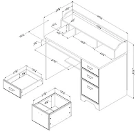 Bureau Versa avec armoire - Chêne vieilli