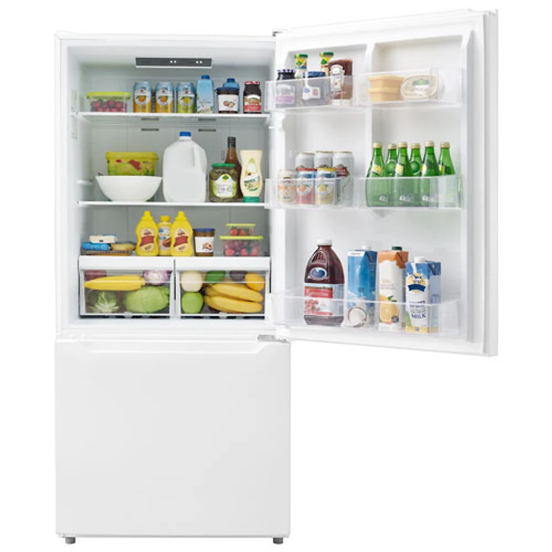 Insignia 30" 18.6 Cu. Ft. Bottom Freezer Refrigerator (NS-RBM18WH0-C) - White - Only at Best Buy