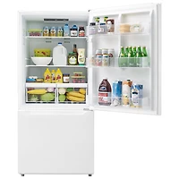Insignia 30" 18.6 Cu. Ft. Bottom Freezer Refrigerator (NS-RBM18WH0-C) - White - Only at Best Buy