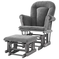 Ensemble à pouf et fauteuil coulissant Forever Eclectic Cozy de Child Craft - Gris pâle/gris foncé