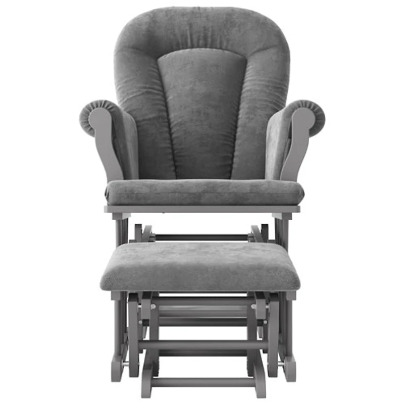 Ensemble à pouf et fauteuil coulissant Forever Eclectic Cozy de Child Craft - Gris pâle/gris foncé