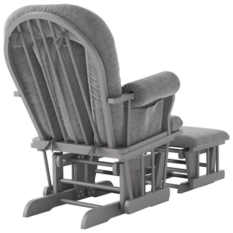 Ensemble à pouf et fauteuil coulissant Forever Eclectic Cozy de Child Craft - Gris pâle/gris foncé