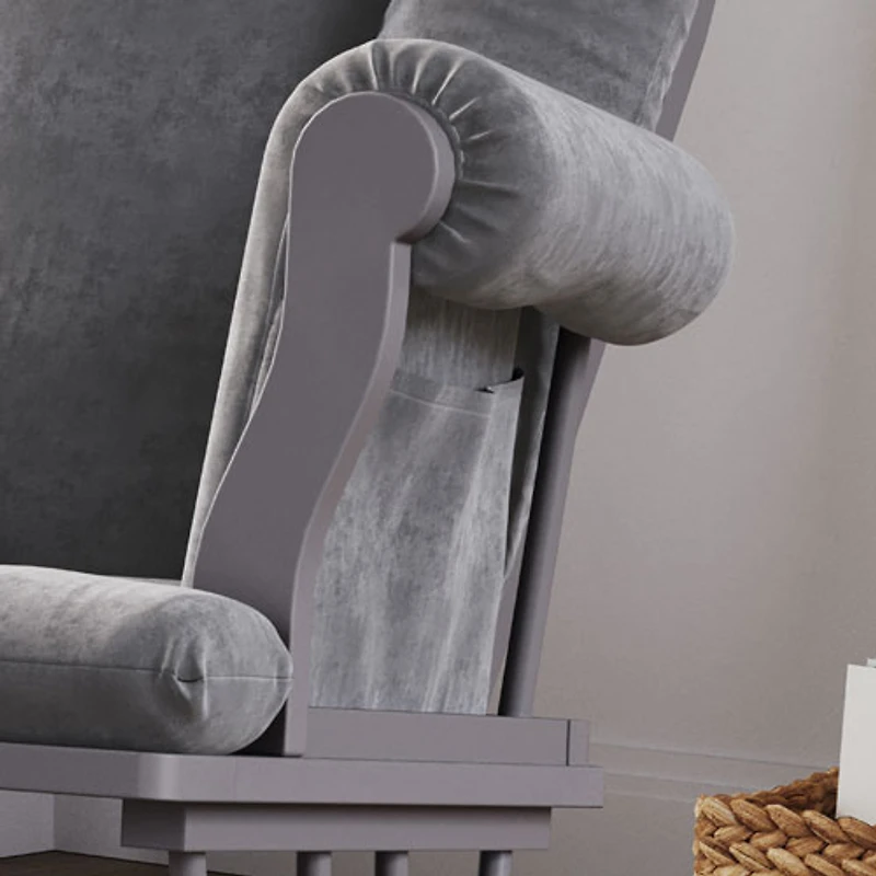 Ensemble à pouf et fauteuil coulissant Forever Eclectic Cozy de Child Craft - Gris pâle/gris foncé