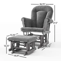 Ensemble à pouf et fauteuil coulissant Forever Eclectic Cozy de Child Craft - Gris pâle/gris foncé