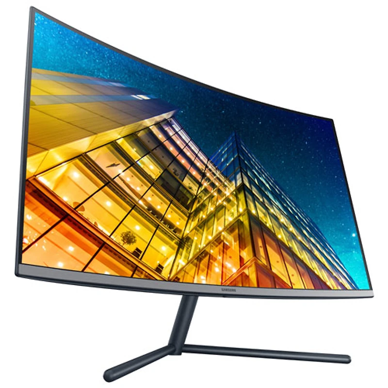 Moniteur DEL incurvé VA Ultra HD 4K 60 Hz de 32 po de Samsung avec temps de réponse de 4 ms gris à gris (LU32R590CWNXZA) - Bleu foncé/Gris