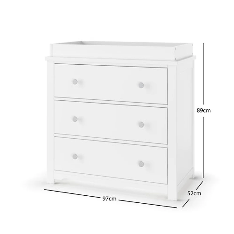 Commode à 3 tiroirs Harmony - Blanc mat