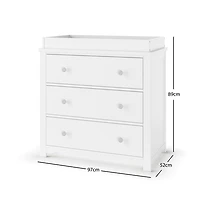 Commode à 3 tiroirs Harmony - Blanc mat