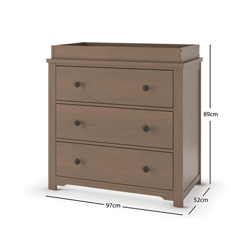 Commode à 3 tiroirs Harmony - Fini bruyère
